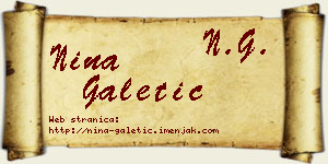 Nina Galetić vizit kartica